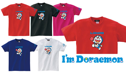 DONIC I'm DORAEMON コットン 卓球 Tシャツ B